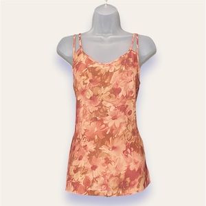 Vintage - Floral Pattern Double Spaghetti Straps Top